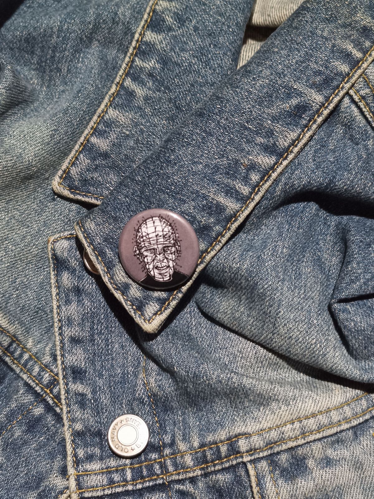 Pinhead Hellraiser Pin | Horror Movie Button Collectible