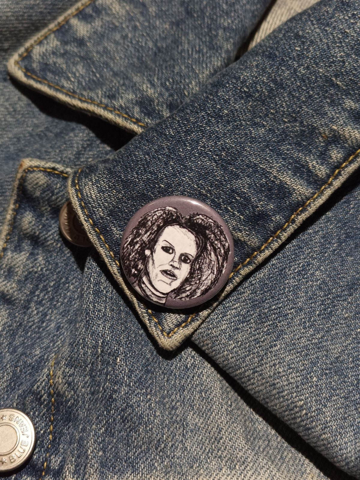 Hypodermic Sally AHS Button – Spooky Fan Art Gift