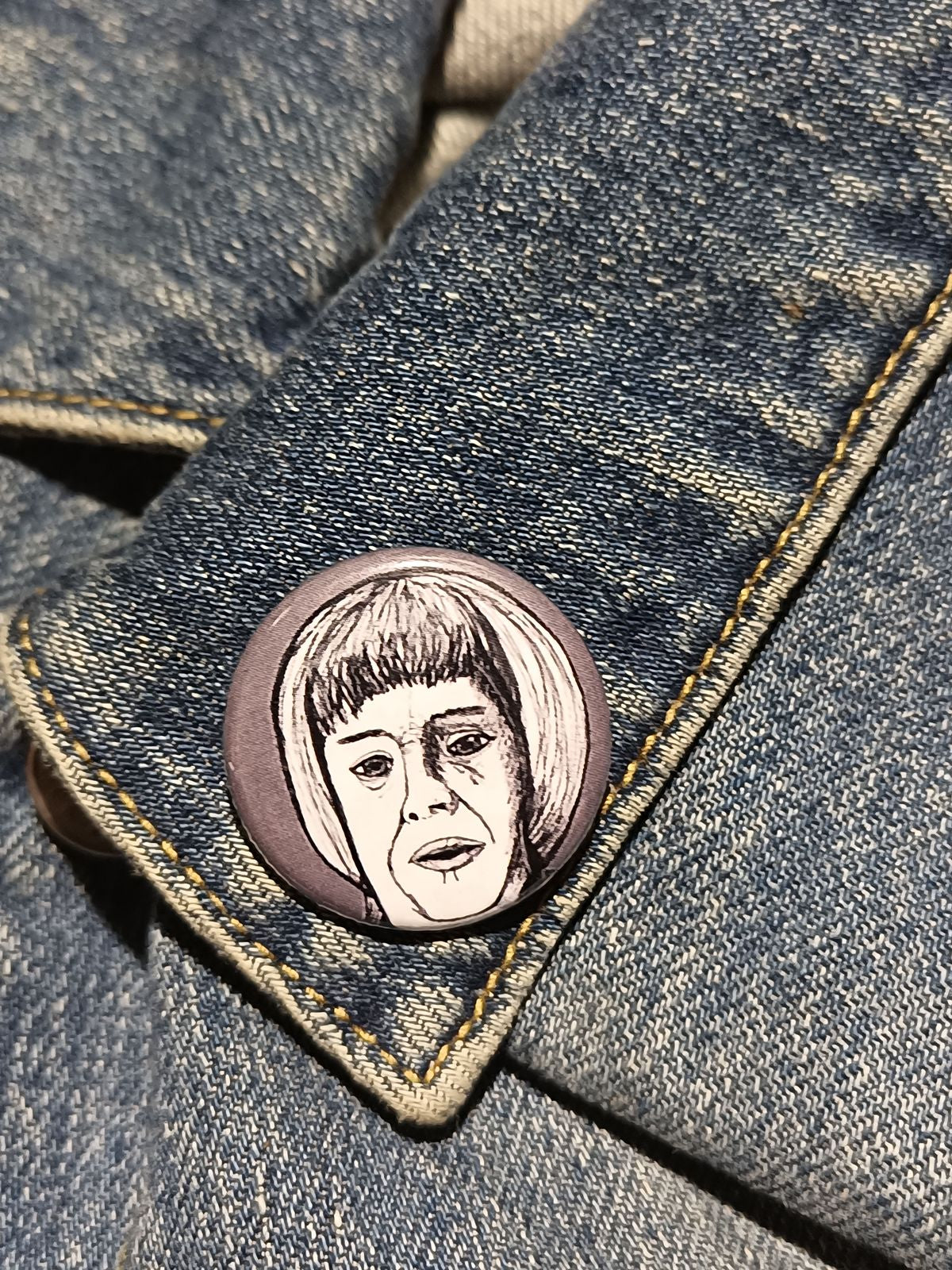 Cricket Marlowe AHS Roanoke Pinback Button - Leslie Jordan Fan Art