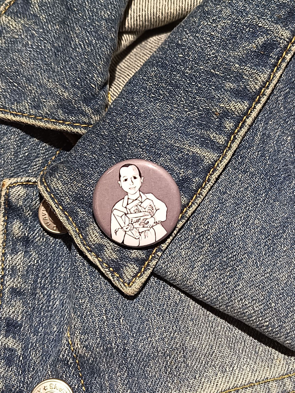 Eleven Stranger Things with Waffles Pinback Button