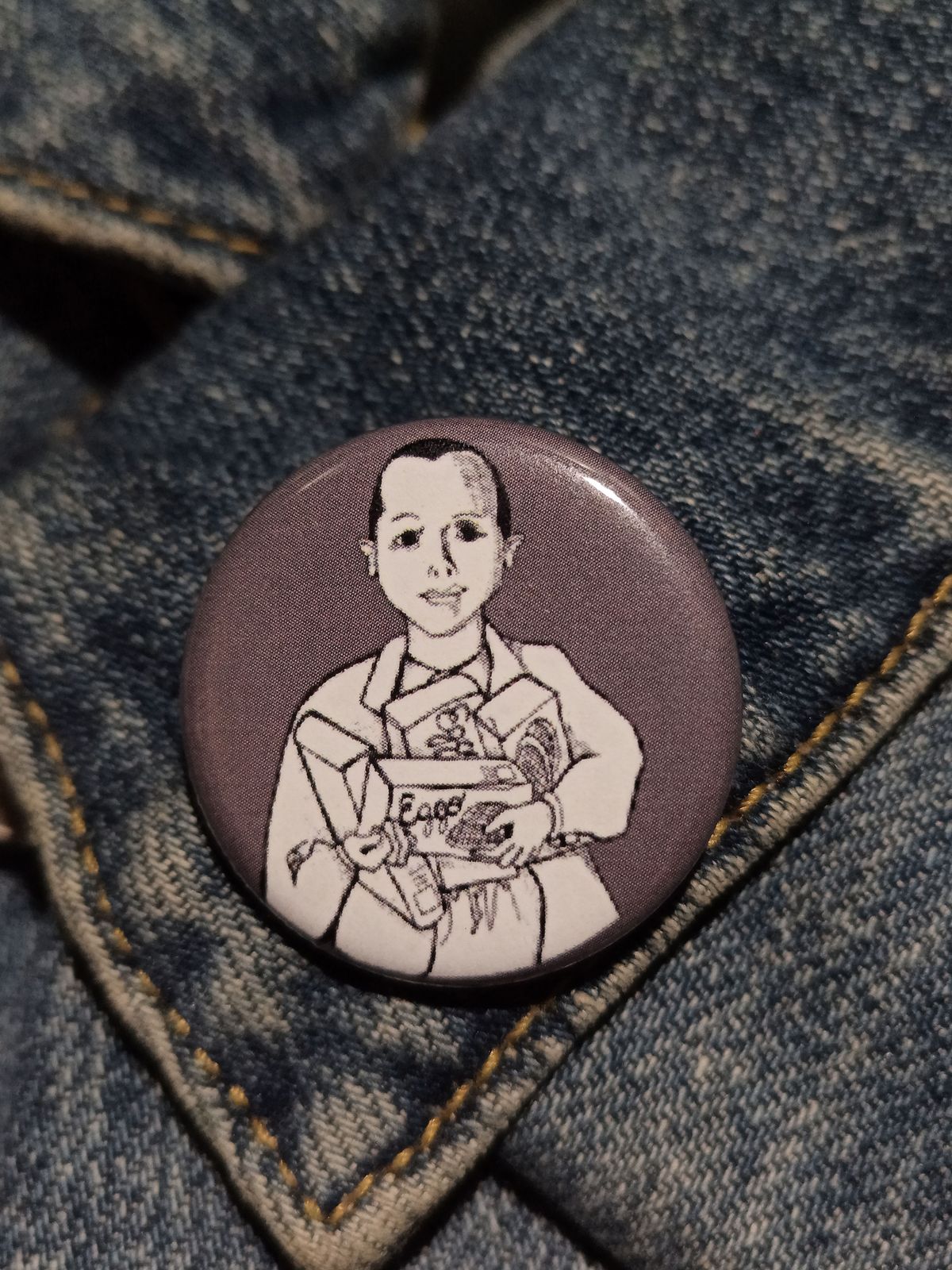 Eleven Stranger Things with Waffles Pinback Button