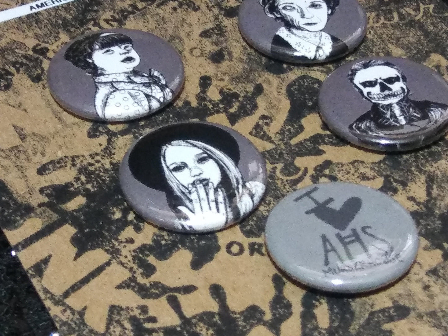 American Horror Story Murder House Button Set - AHS Gift for Horror Enthusiasts
