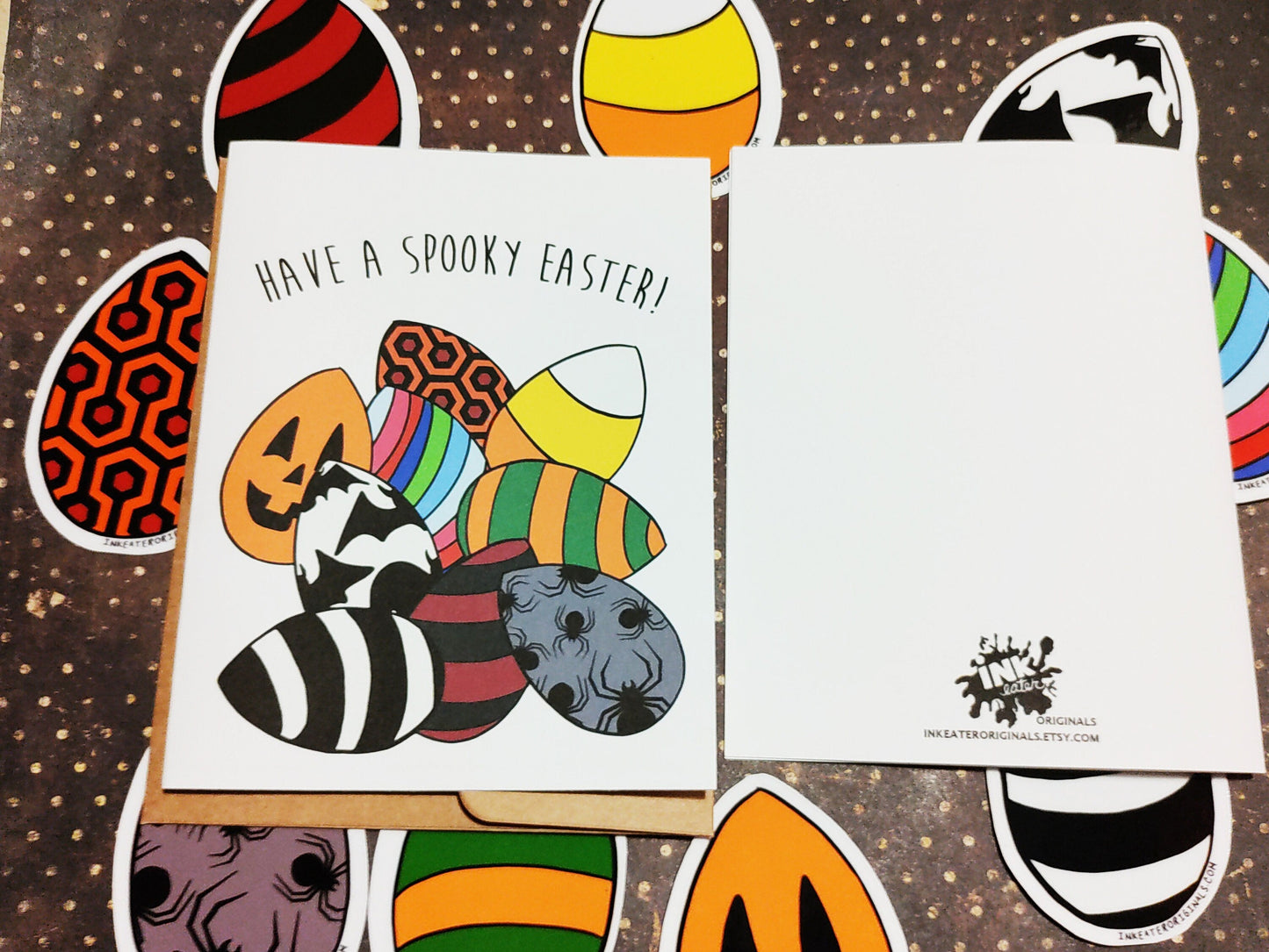 Creepy Easter Eggs Sticker w/ Have a Spooky Easter card