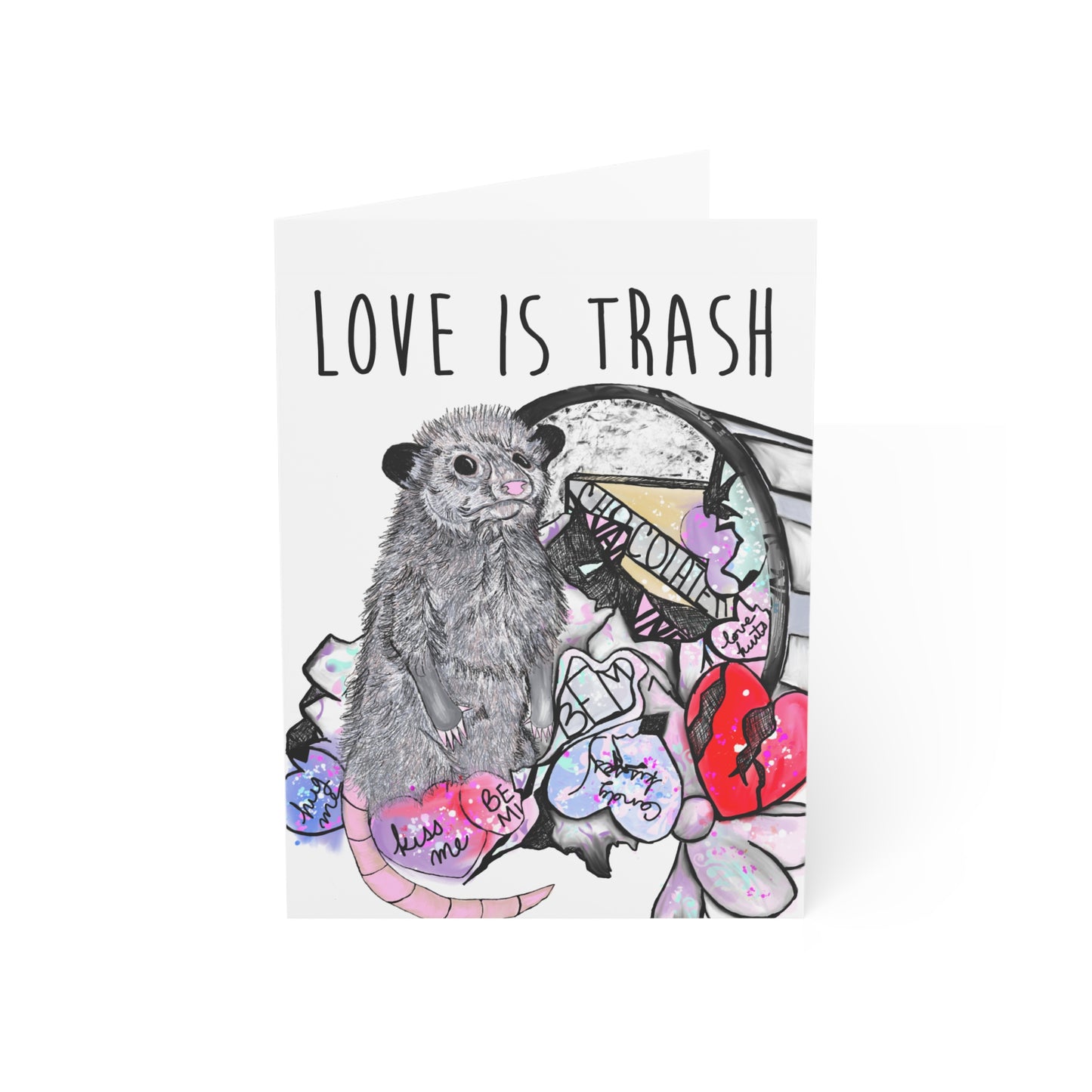 Love is Trash - Ink n Cyn Possum Card