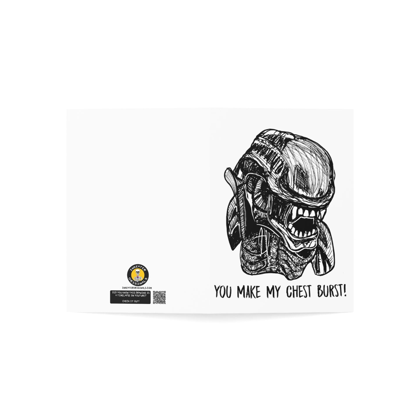 You Make My Chest Burst! - Xenomorph Alien Card - Anniversary Horror Card