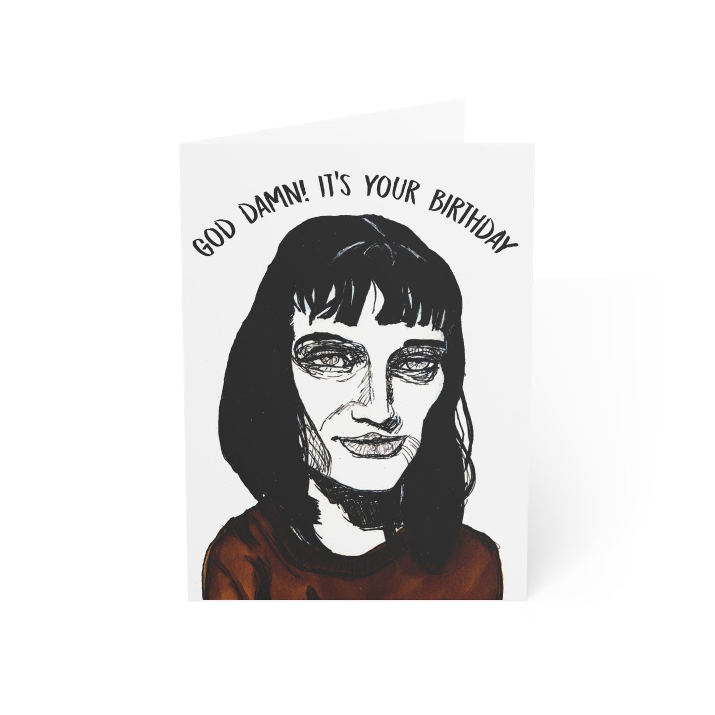 Bob-Haired Fashionista Birthday Card