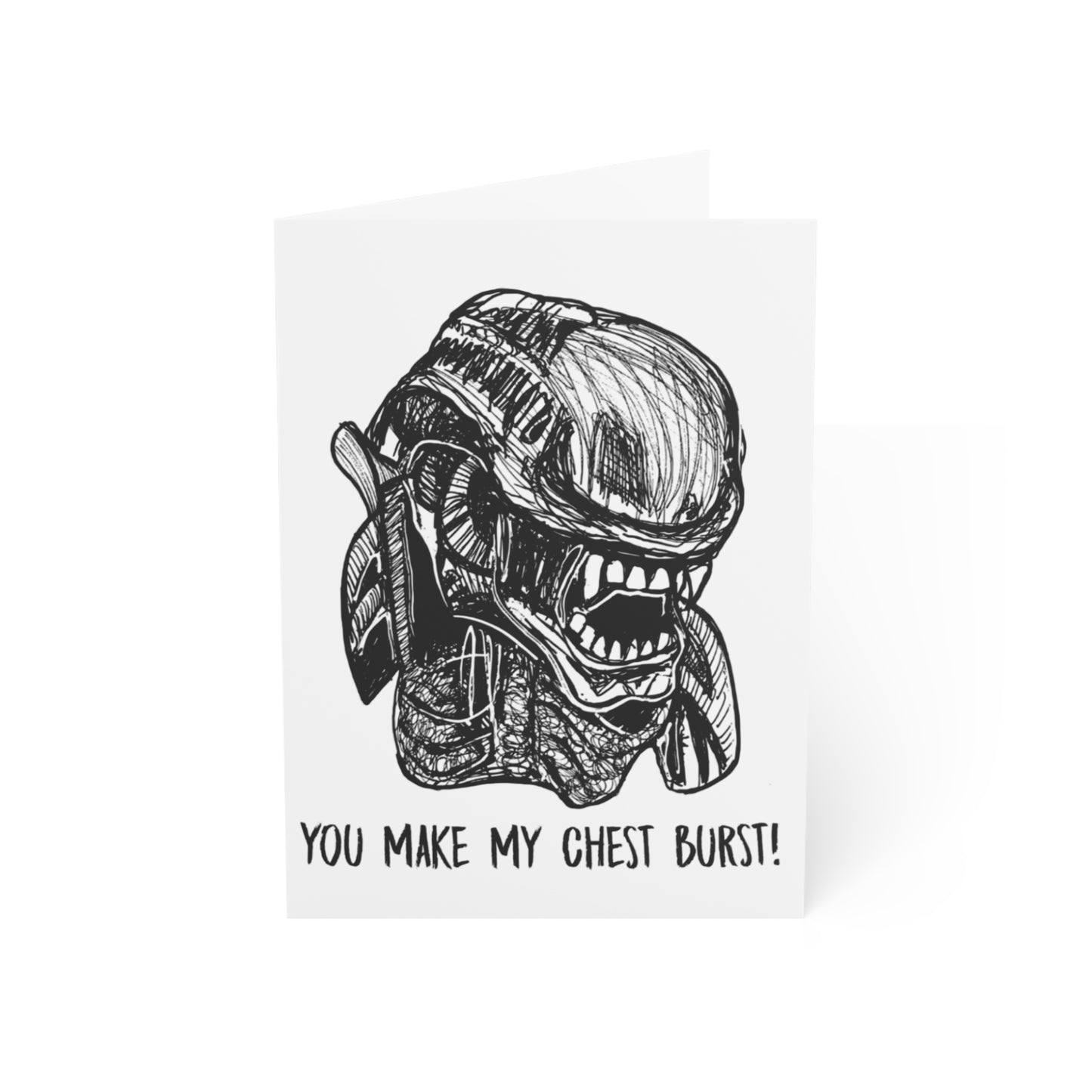You Make My Chest Burst! - Xenomorph Alien Card - Anniversary Horror Card
