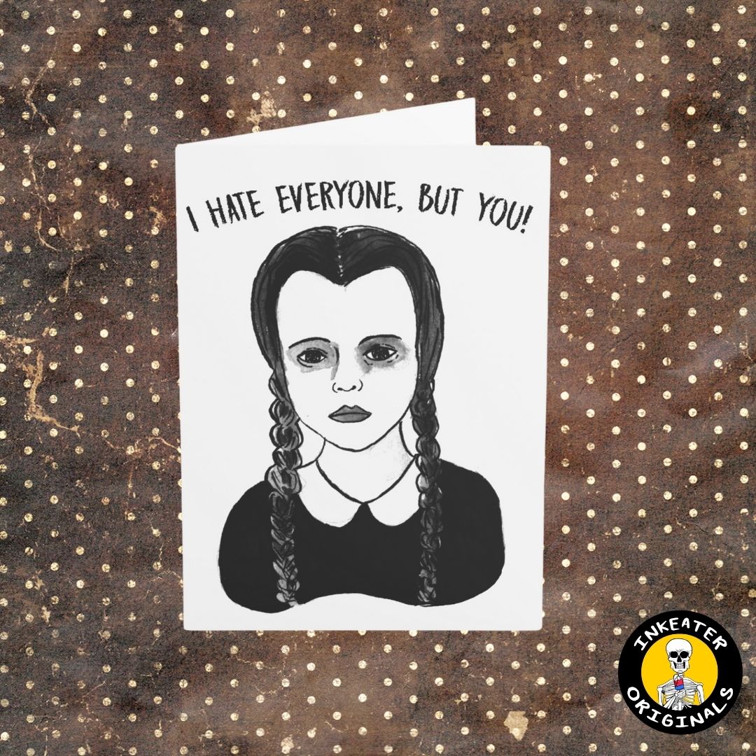 Dark Gothic Girl Anniversary Card: Spooky Love