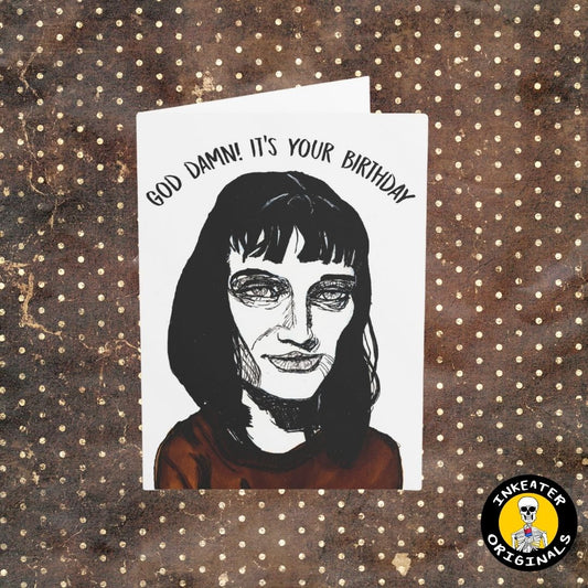 Bob-Haired Fashionista Birthday Card