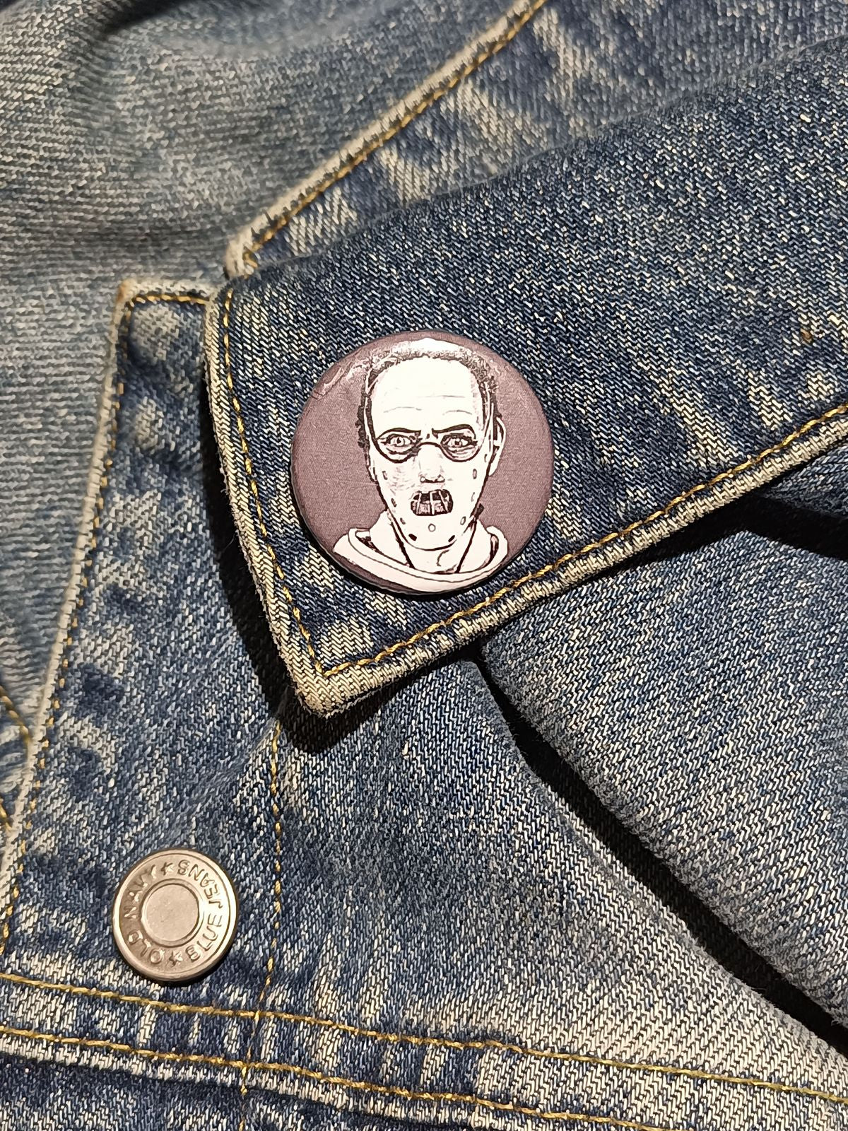 Hannibal Lecter Pin | Creepy Horror Collectible Button