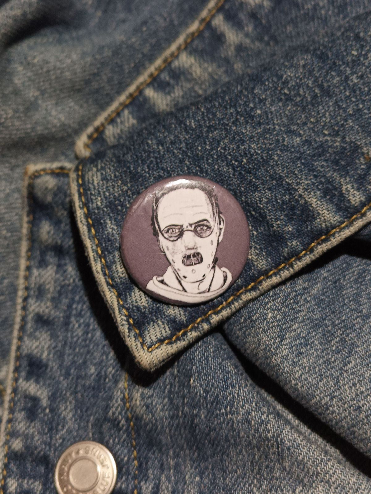 Hannibal Lecter Pin | Creepy Horror Collectible Button