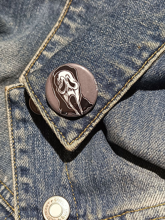 Masked Slasher Pin | Scream-Inspired Horror Button