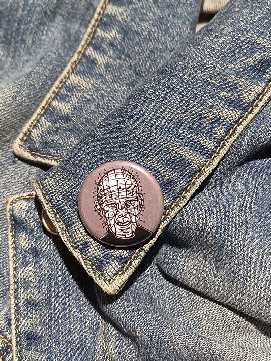 Pinhead Hellraiser Pin | Horror Movie Button Collectible