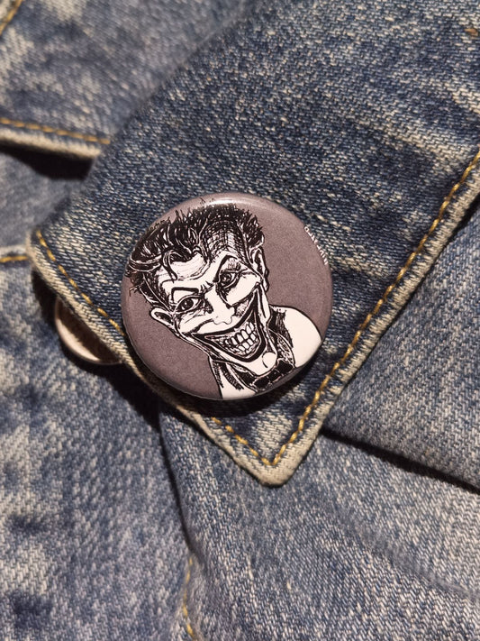 Joker Villain Pin | Dark Comic-Inspired Button Gift