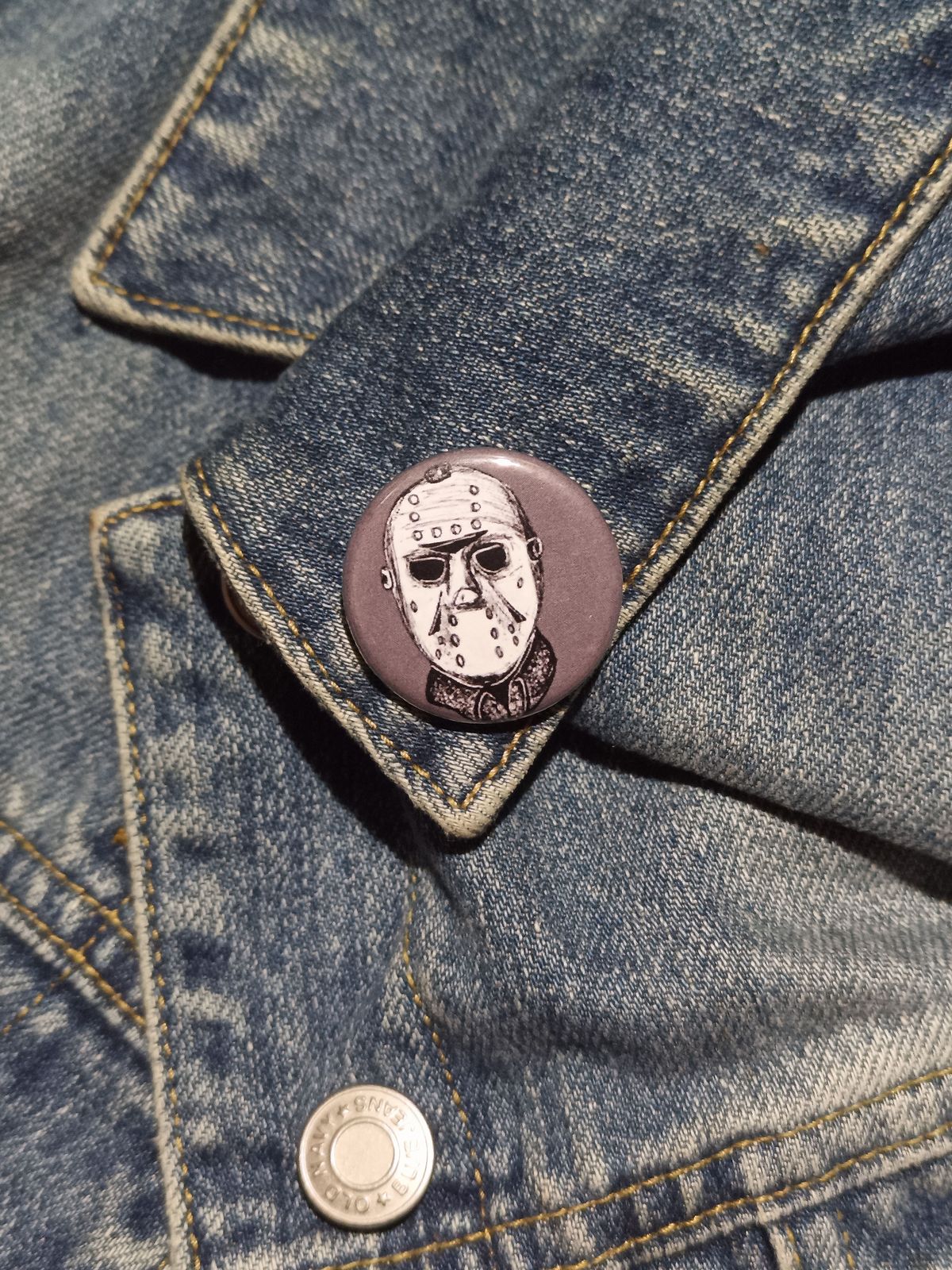 Jason Horror Button | Friday the 13th Pinback Gift