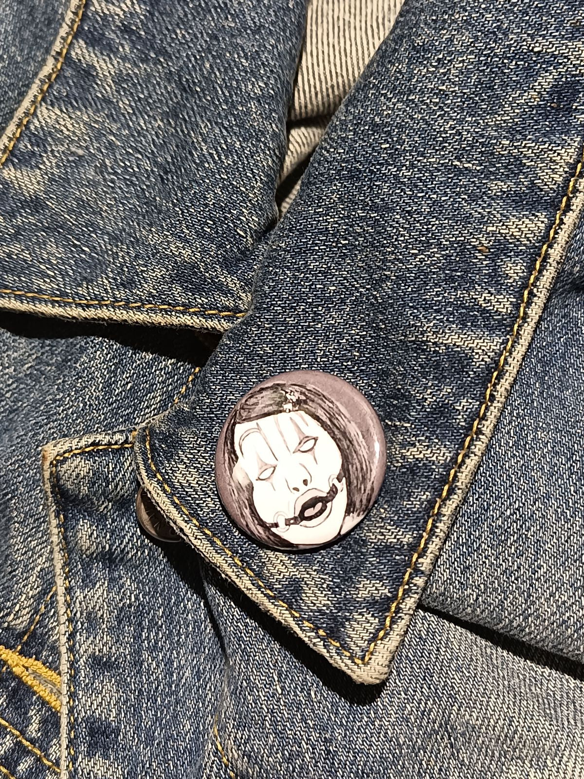 Ballgag AHS Cult Button – Creepy Little Girl Clown Fan Art