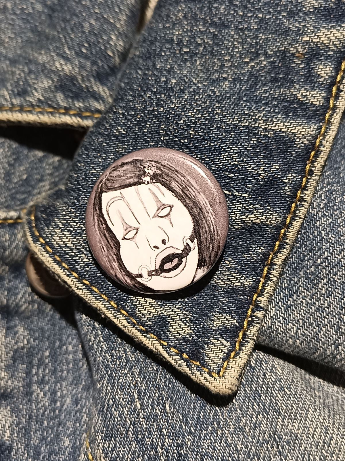 Ballgag AHS Cult Button – Creepy Little Girl Clown Fan Art