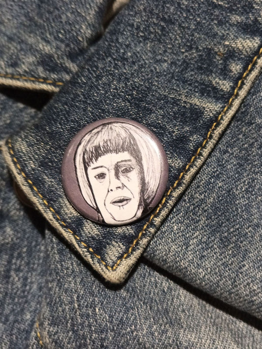 Cricket Marlowe AHS Roanoke Pinback Button - Leslie Jordan Fan Art