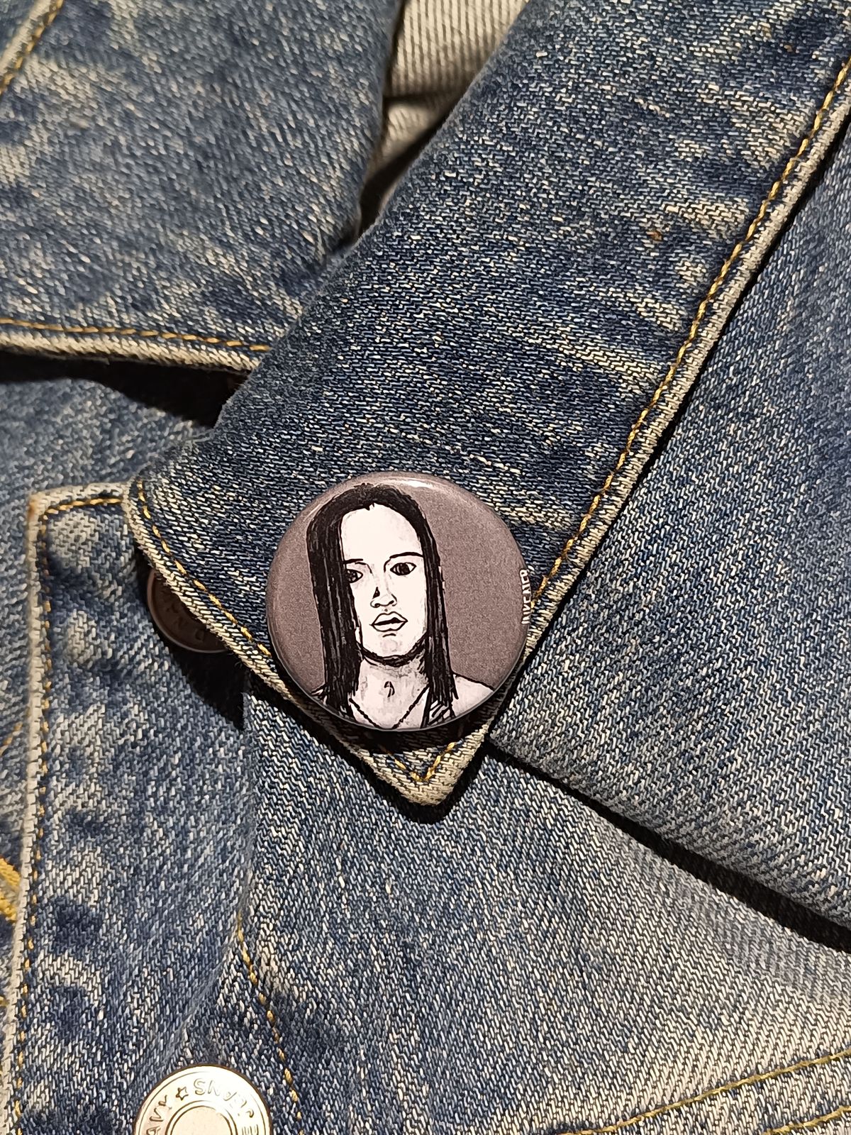 Kate Fuller Dusk Till Dawn Horror Pin – 1.25" Spooky Button