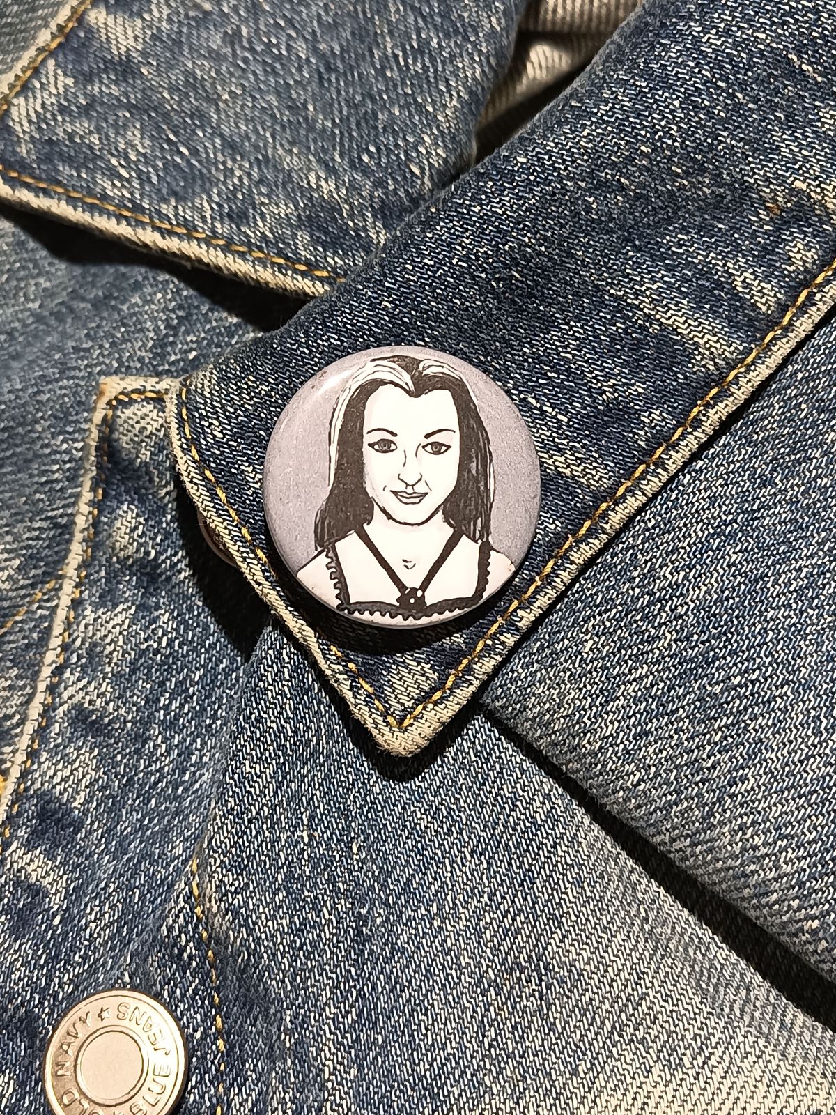 Classic Lily Munster Pinback Button – Horror Ladies Collection
