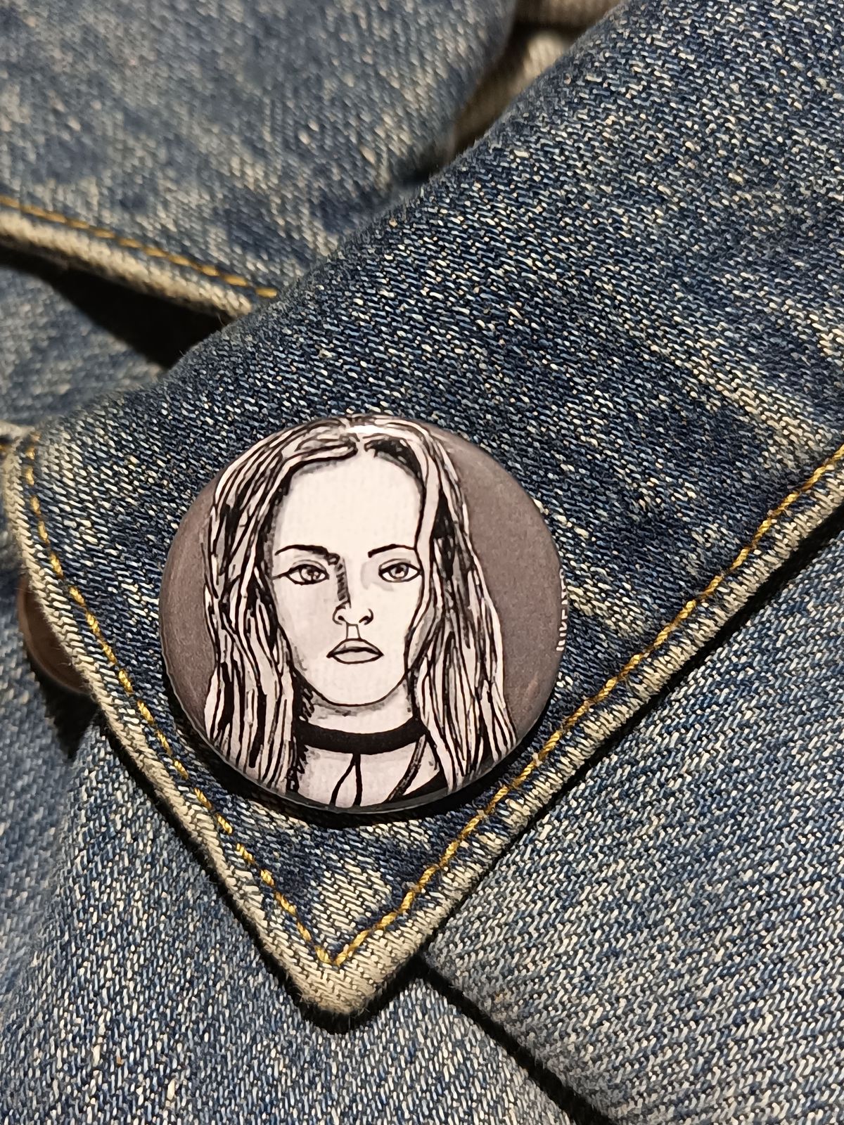 Ginger Fitzgerald Pin | Ginger Snaps Horror Button | Women in Horror Collectible