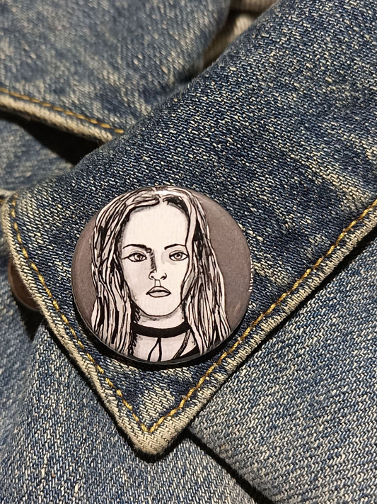 Ginger Fitzgerald Pin | Ginger Snaps Horror Button | Women in Horror Collectible