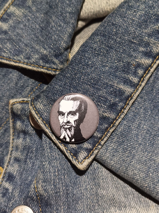 Sir Christopher Lee Pinback Button – Horror Icon Gift