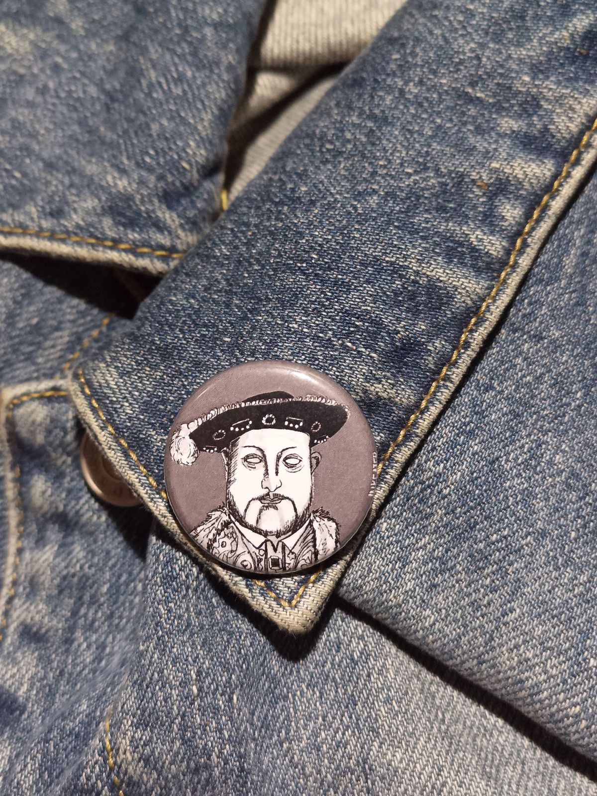 King Henry VIII Zombie Pin – Spooky Tudor Gift for History Lovers