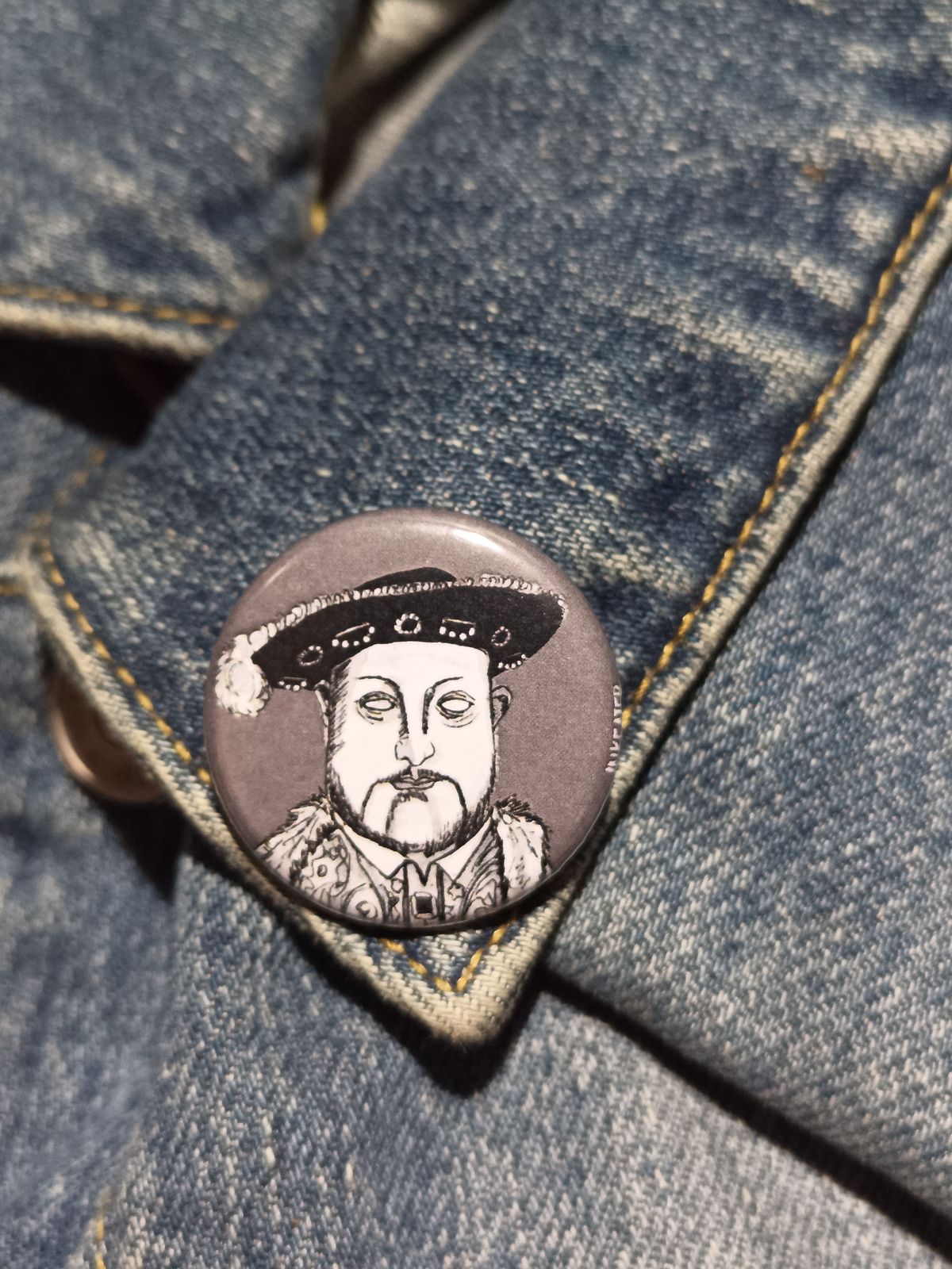 King Henry VIII Zombie Pin – Spooky Tudor Gift for History Lovers