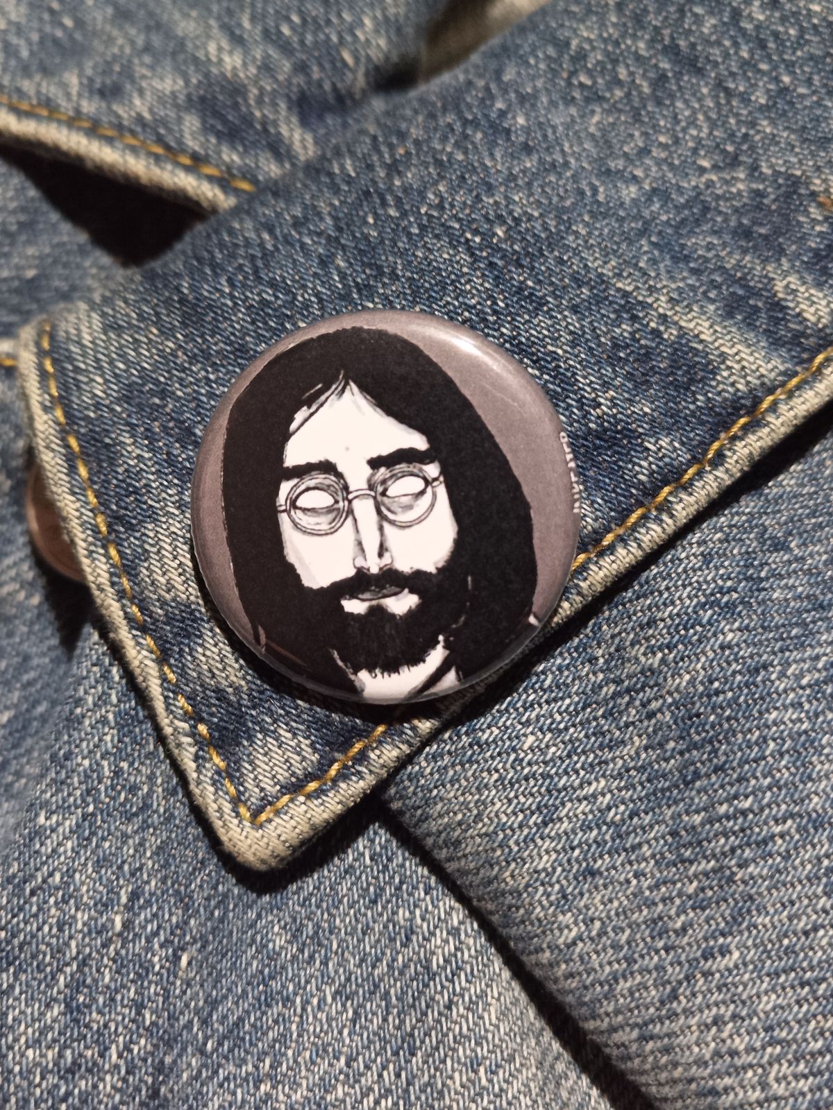 John Lennon Zombie Pin – Spooky Art Gift for Music & Horror Fans