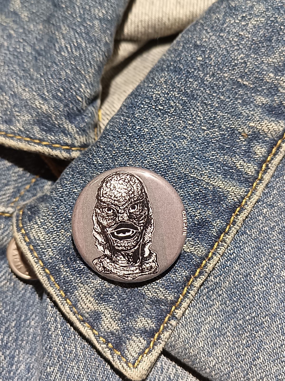 Gill Man Pinback Button – Black Lagoon Horror Collectible