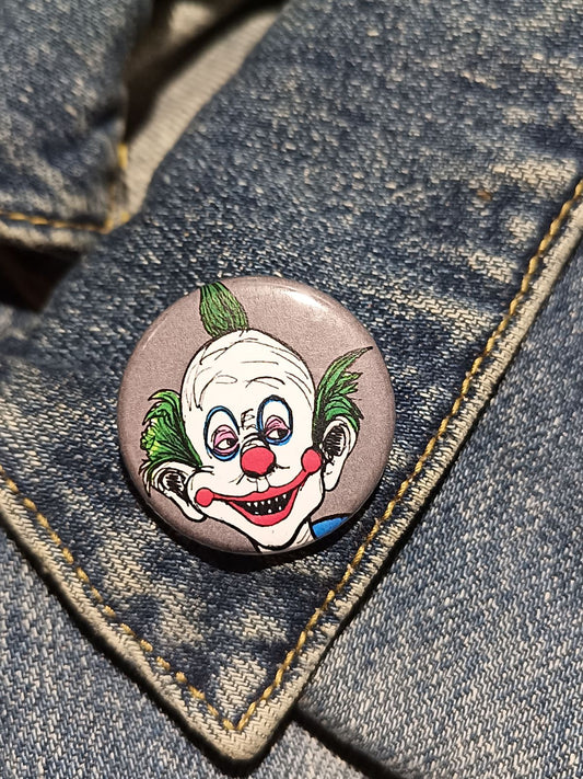 Shorty Killer Klowns Pinback Button – Creepy Cult Clown Collectible