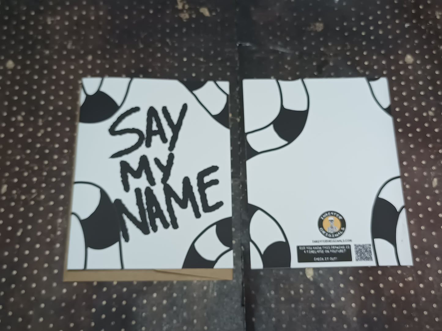 Say My Name Card – Quirky Snake Design, Spooky Fun Greeting, Beetlejuice Vibes