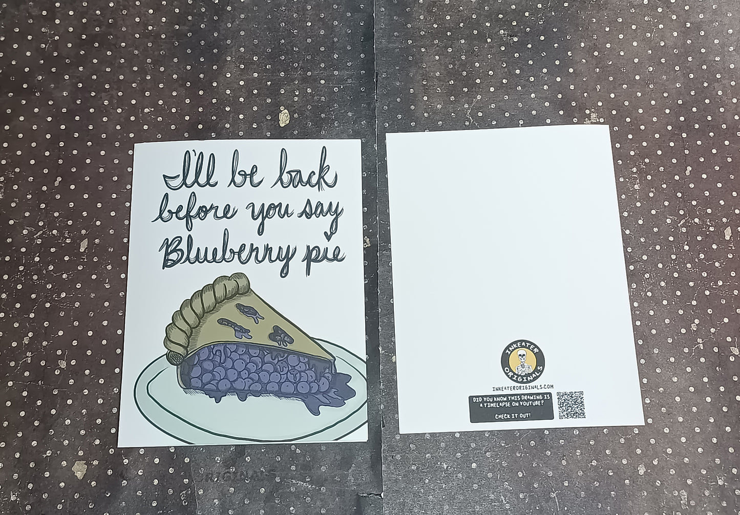 I’ll Be Back Before You Say Blueberry Pie – Retro Movie Greeting Card