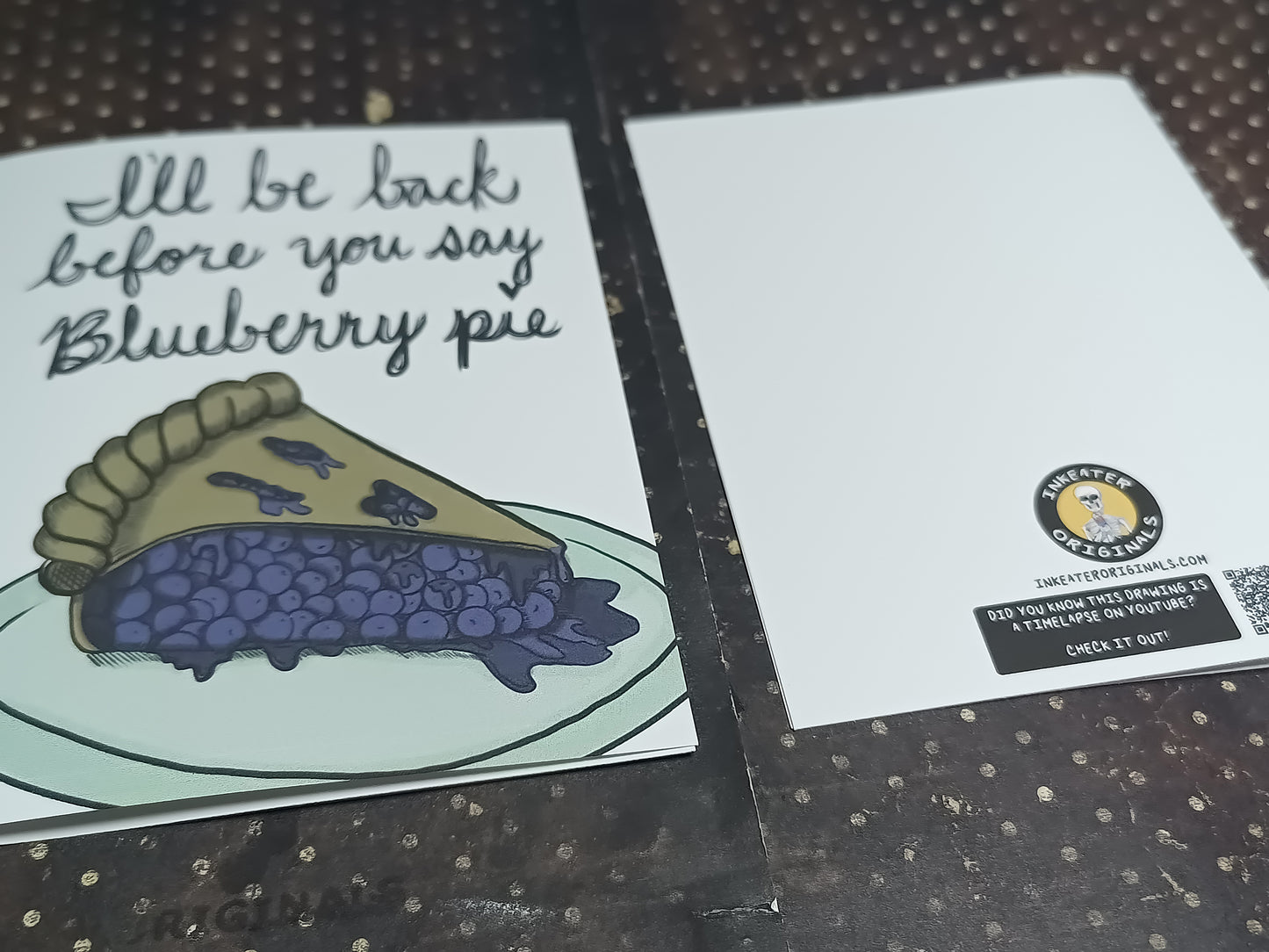 I’ll Be Back Before You Say Blueberry Pie – Retro Movie Greeting Card
