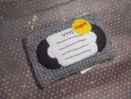 VHS Tape with Orange Writing Genre Horror Zippered Pouch