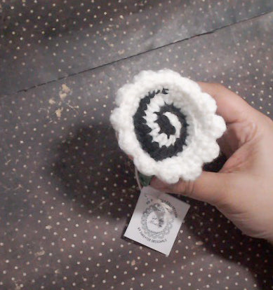 Ghostly Crocheted Zippered Pouch with Felt Eyes