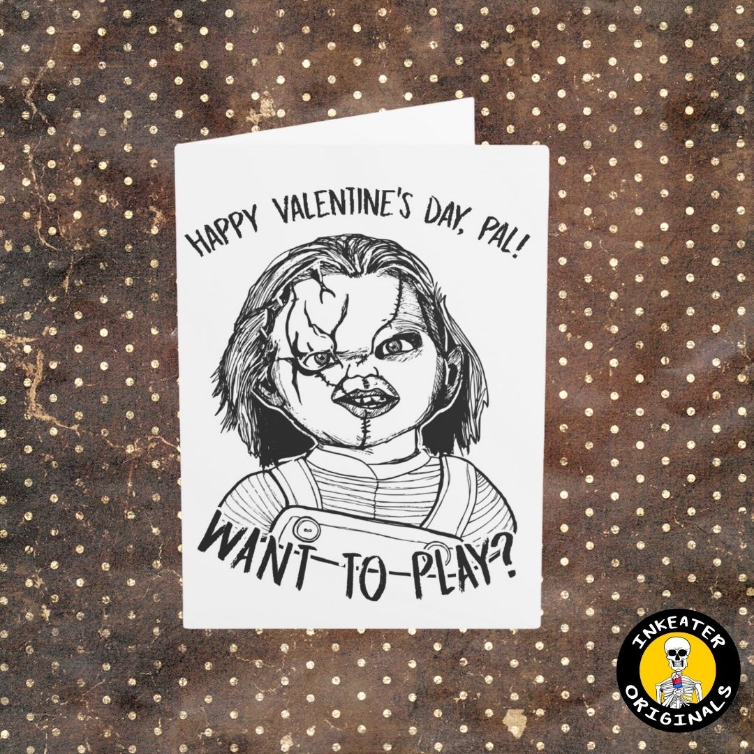 Sinister Doll Valentine: Spooky Love Card