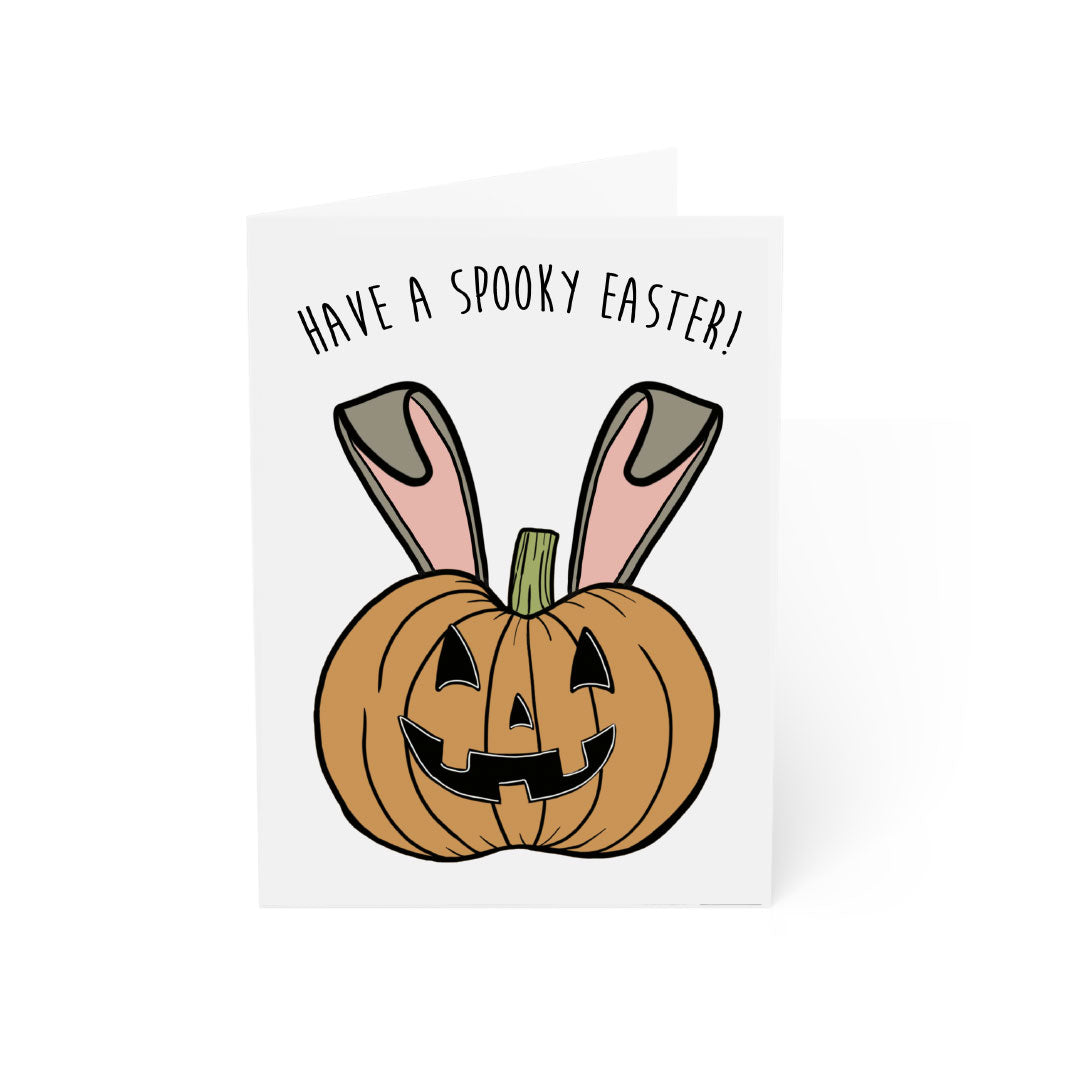 Have a Spooky Easter! Pumpkin with Bunny Ears Card