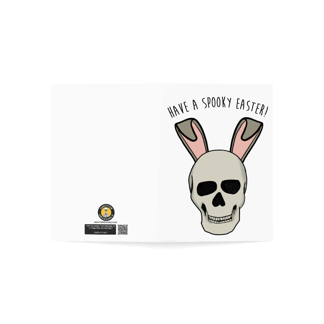 Have a Spooky Easter! Skull with Bunny Ears Card