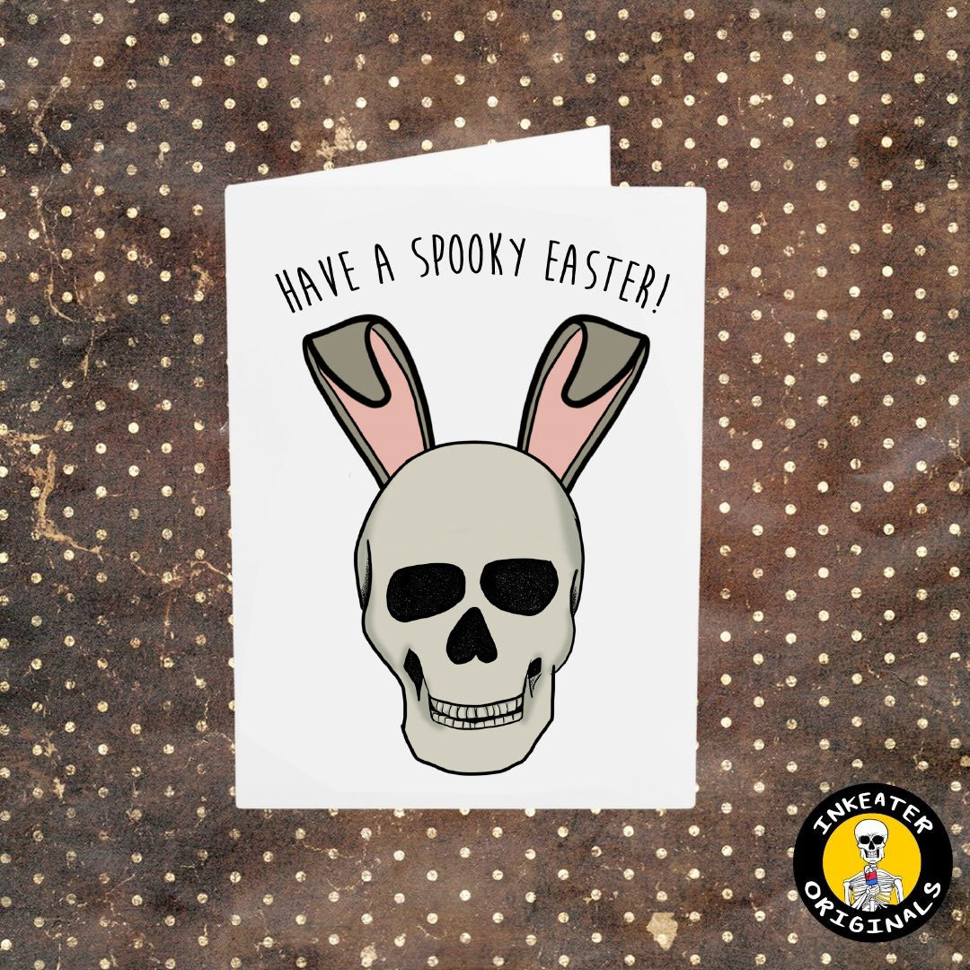 Have a Spooky Easter! Skull with Bunny Ears Card