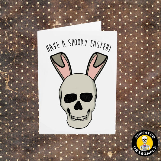 Have a Spooky Easter! Skull with Bunny Ears Card