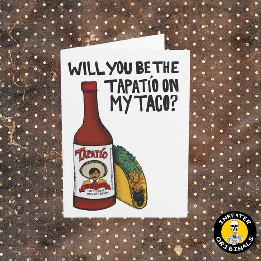 Tapatio Taco Love Food Pun Anniversary Card