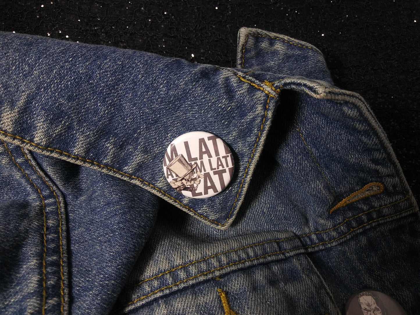 The Mad Hatter I'm Late Pinback Button - Charmingly Creepy Collectible