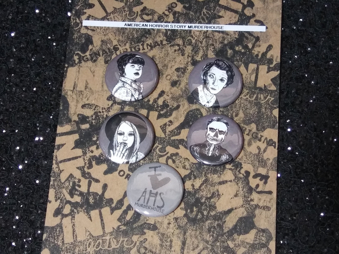 American Horror Story Murder House Button Set - AHS Gift for Horror Enthusiasts