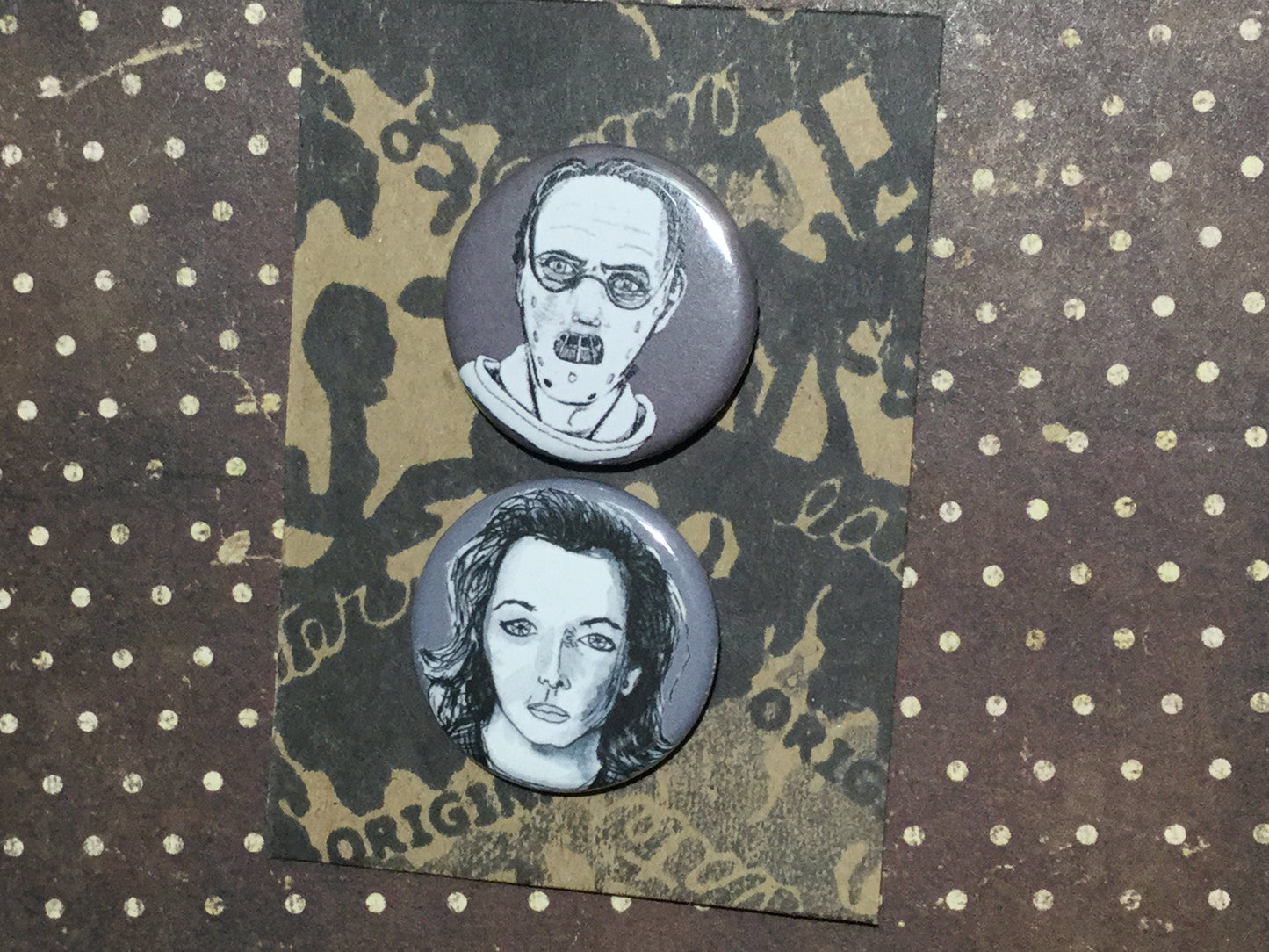 Hannibal & Clarice Couple Pins - Unique Horror Gift for Serial Killer Enthusiasts