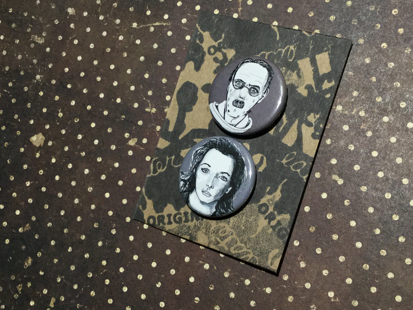 Hannibal & Clarice Couple Pins - Unique Horror Gift for Serial Killer Enthusiasts
