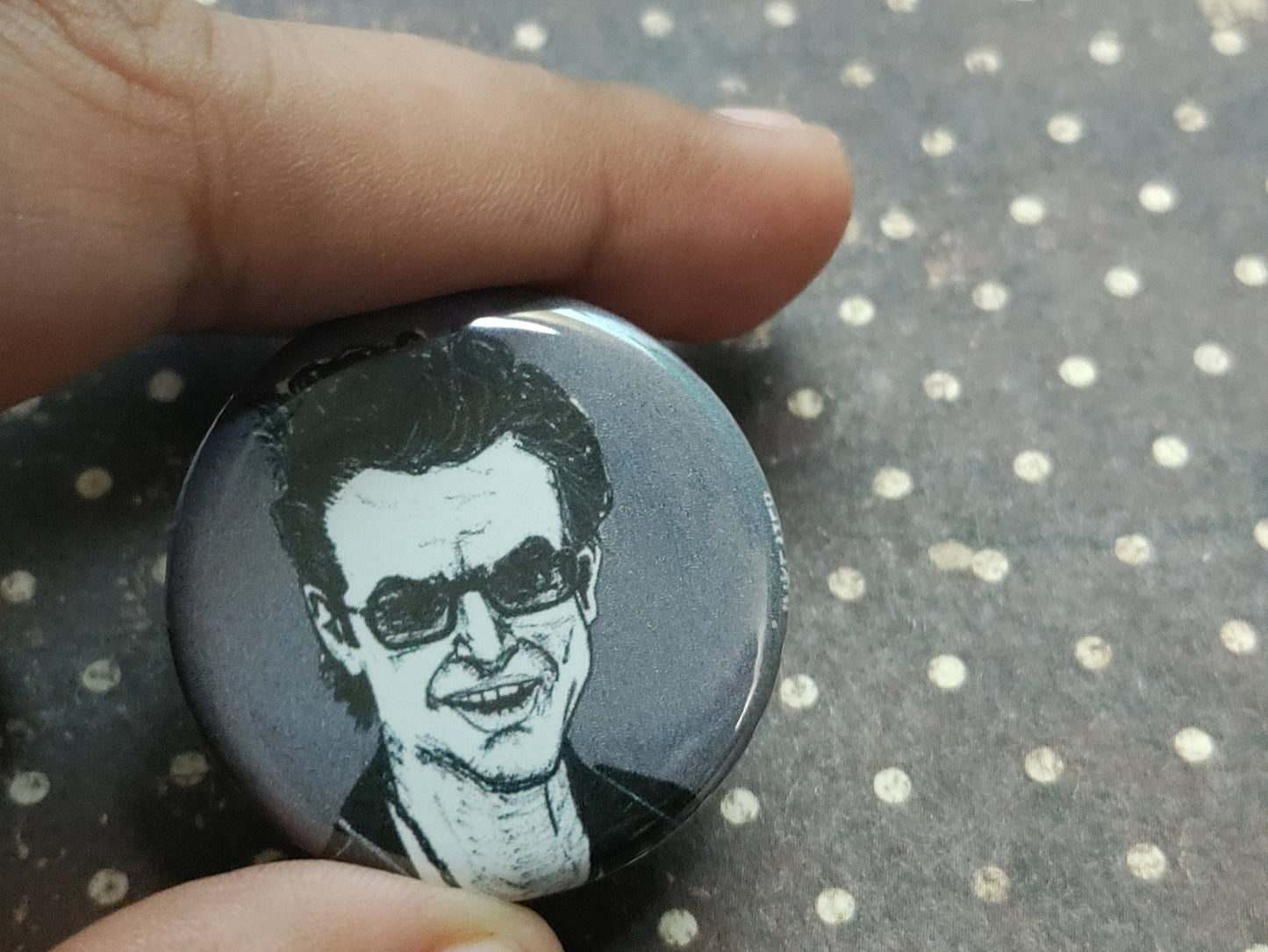 Jurassic Park Ian Malcolm Pinback Buttons Goldblums Iconic Characte Inkeater Originals 