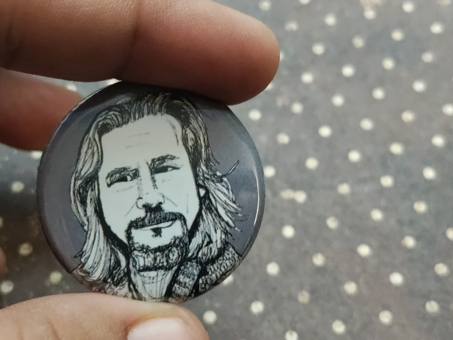The Dude Big Lebowski Pinback Button - Show your love for The Dude with this cool accessory.