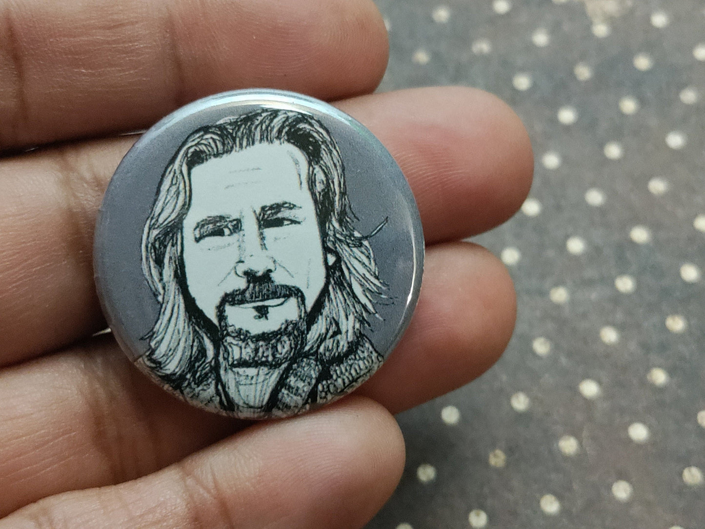 The Dude Big Lebowski Pinback Button - Show your love for The Dude with this cool accessory.